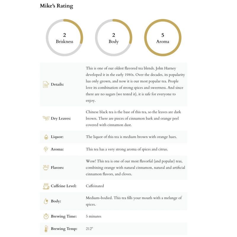 Harney & Sons Hot Cinnamon Spice, a Spicy Black Tea with Cinnamon, Orange Flavors & Sweet Clove - 50 Teabags - Image 4