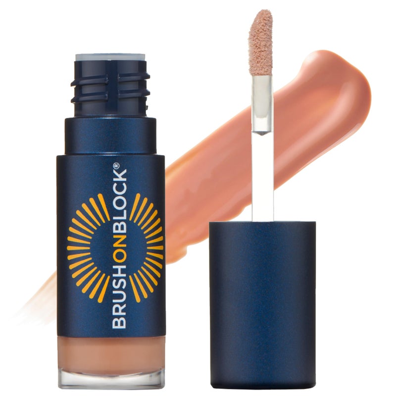 Brush On Block Sun Shine Protective Lip Oil SPF 30, Mineral Protection from UVA/UVB & Blue Light, Hydrating, Cruelty-Free, Gluten-Free, & Vegan, Nude - Image 1