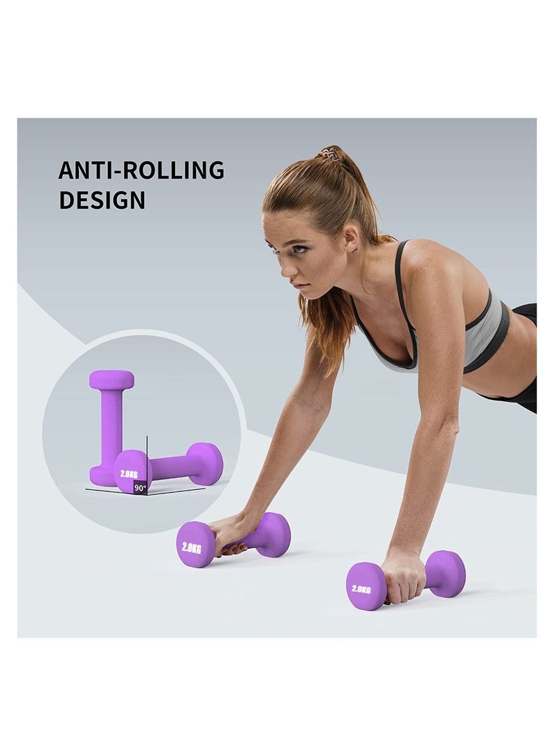 Generic Neoprene Dumbbells Weights Exercise-2KG*2  - Image 2