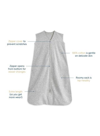 Sleepsack, 100% Cotton Wearable Blanket, Swaddle Transition Sleeping Bag, TOG 0.5, Heather Grey, Small - pzsku/ZB42FBD44B30AABFF5A34Z/45/_/1690845189/806f853f-2ae2-4c39-b409-227a3abbd729