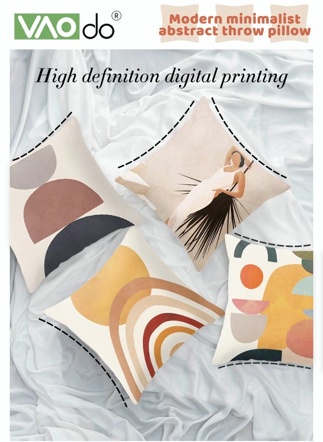 VAOdo 4PCS Pillowcase Soft Imitation Leather Simple Pillow Skin-Friendly Soft Breathable Solid Color Pillowcase 45*45CM  - Image 2