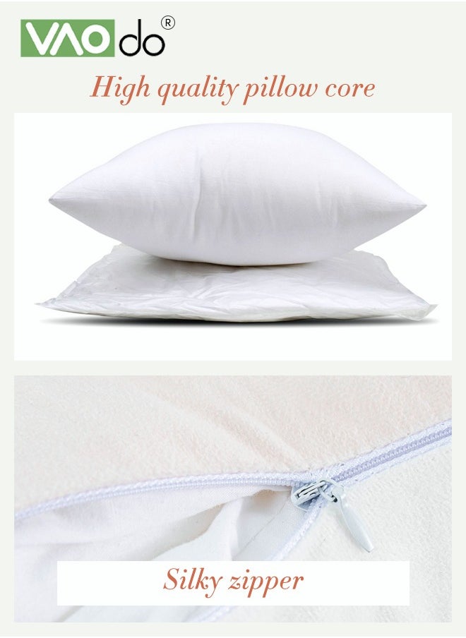 VAOdo 4PCS Pillowcase Soft Imitation Leather Simple Pillow Skin-Friendly Soft Breathable Solid Color Pillowcase 45*45CM  - Image 3
