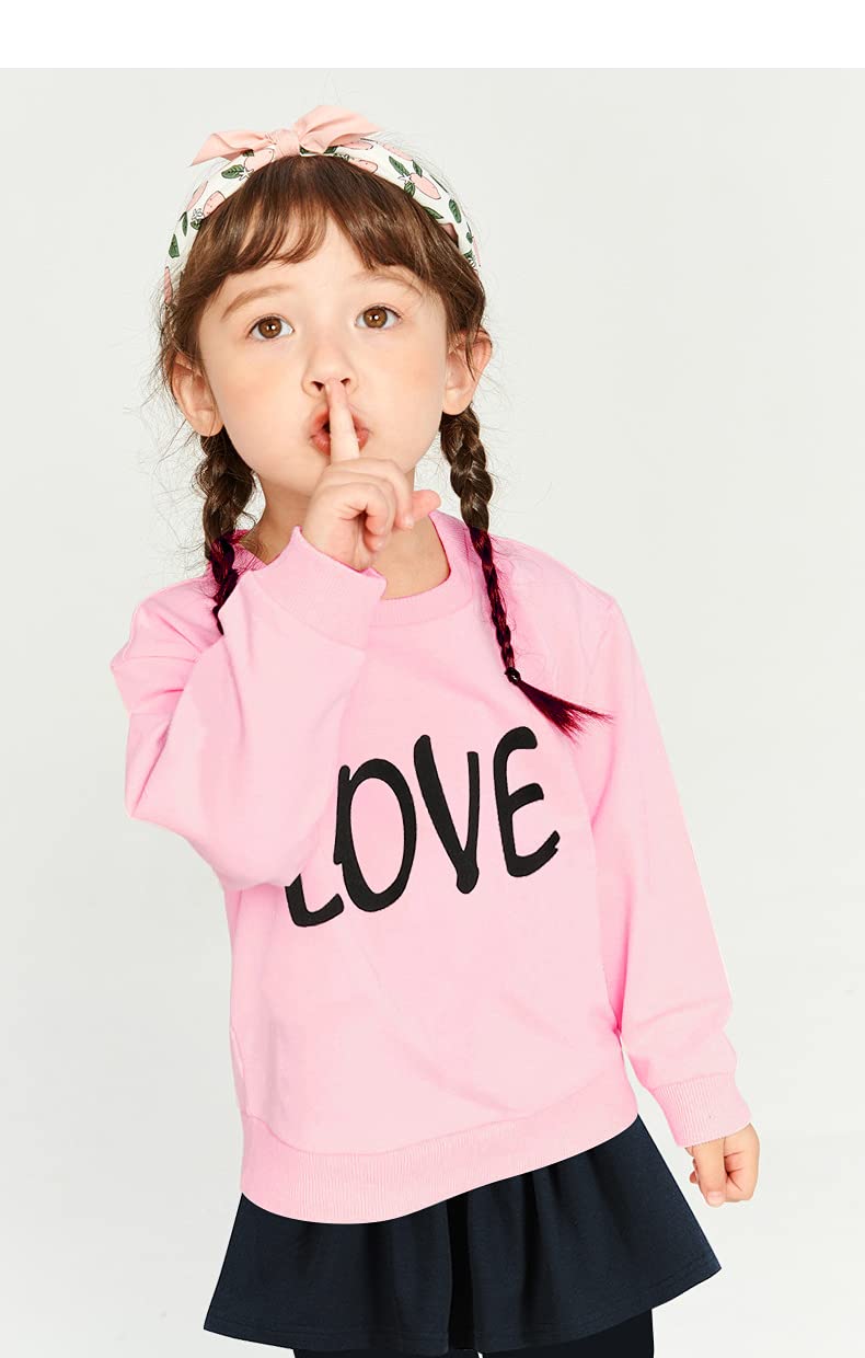 CM-Kid Toddler Girl Clothes Size 6T Girls Winter Spring Outfits, Long Sleeve Love Print Sweatshirt Top + Skirt Leggings Pants 2Pcs Clothing Set Christmas Gifts - Image 2