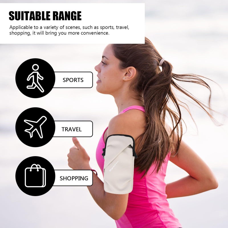 Universal Sports Running Phone Armband Grey Waterproof Cell Holder for Jogging Fitness - Image 5