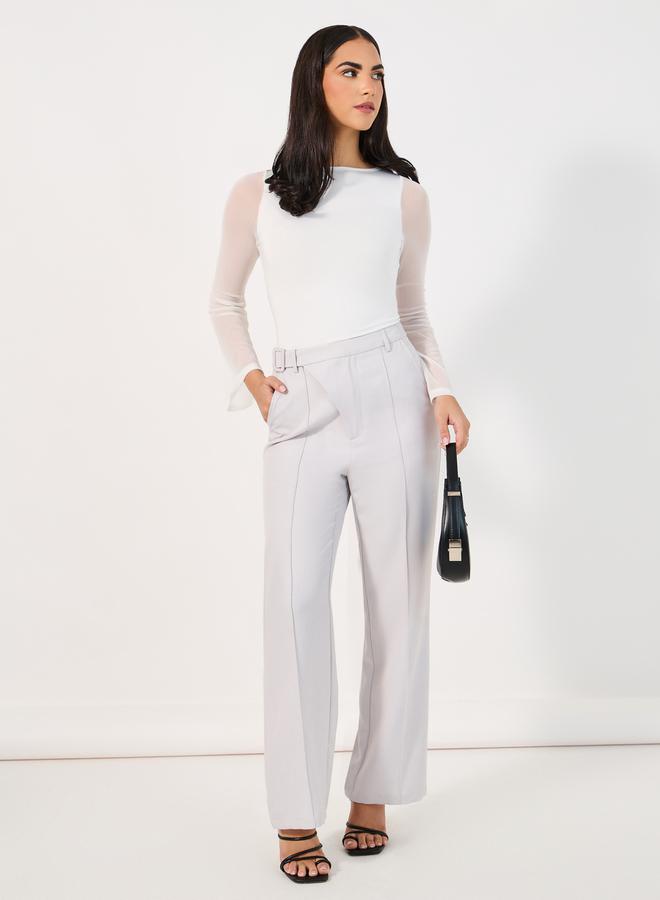 Styli Mesh Insert Bell Sleeves Bodysuit - Image 2