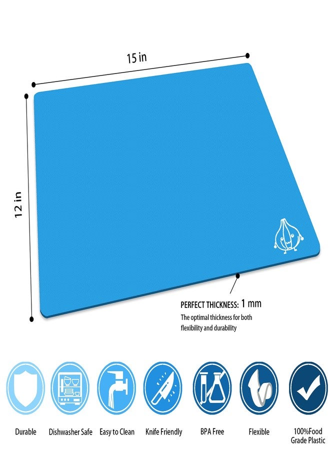 ZVP Plastic Cutting Boards for Kitchen, Flexible Cutting Mats, Colorful Chopping Boards with Food Icon, Non-Slip, Non Porous, BPA Free, Dishwasher Safe Rainbow - Image 4