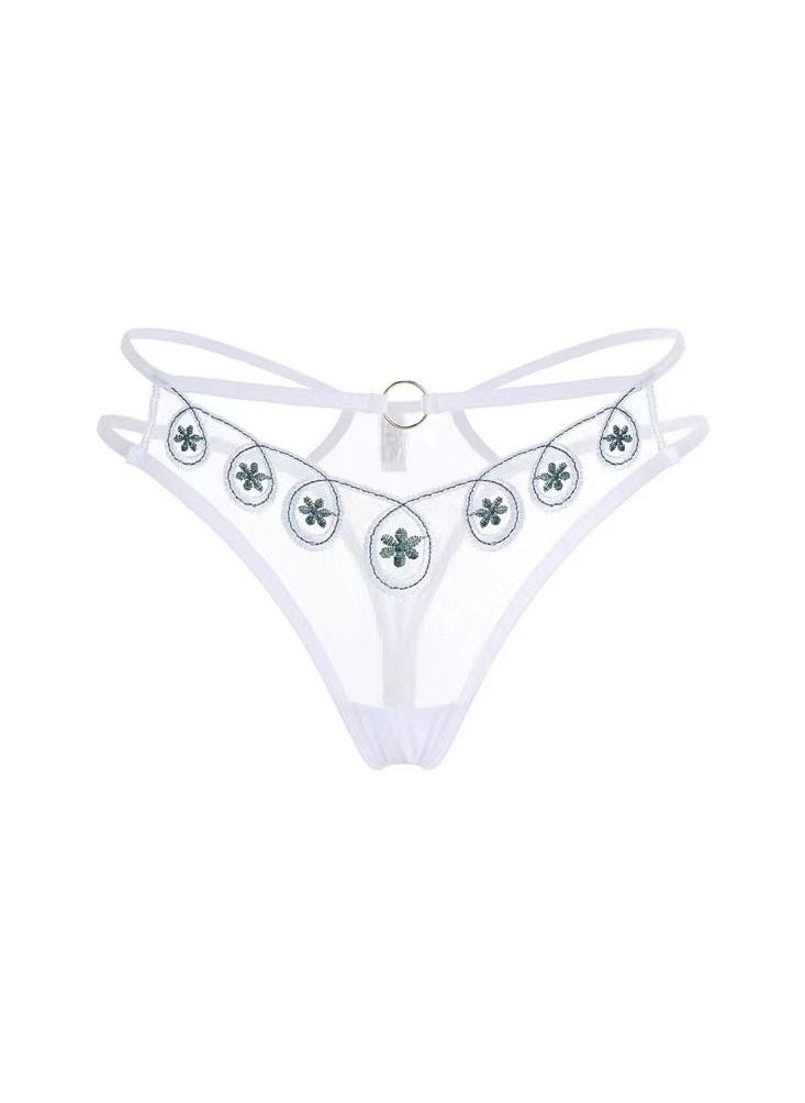 Zeemey - Zeemey 6 Pack Womens Charming Floral Lace Breathable Stretch G-String Thongs Panties Underwear Low Rise T-Back Underpants - Image 1