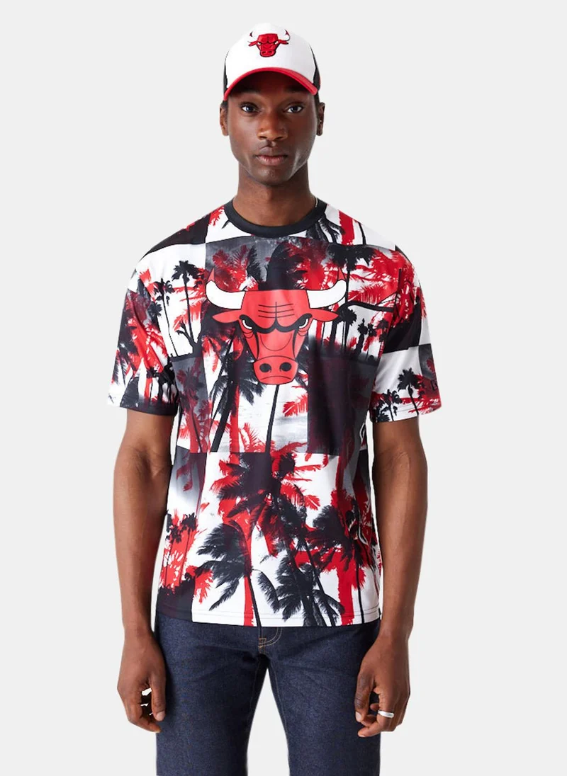 نيو ايرا Men's NBA Chicago Bulls Palm Tree T-Shirt