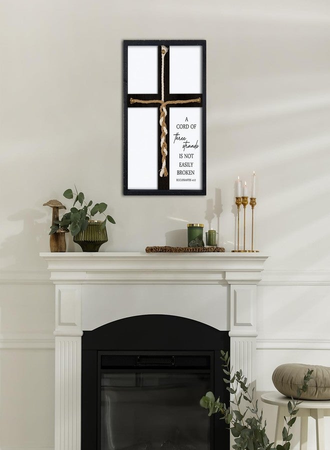 Surfapans A Cord of Three Strands Wedding Sign 22"X15.75" Braid for Ceremony Ideas Christian Marriage Gifts Decor for Couple Anniversary Religious Ecclesiastes 4:9-12 (Black) - Image 4