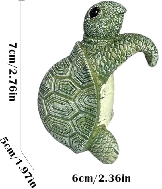 The Decorshed Cute Climbing Tortoise Flower Pot Hugger Figurines Resin Hanging Turtle Statue Planter Pot Decorations for Home Garden Fence Balcony Patio Lawn Yard Ornaments(Pack of 1) - Image 2