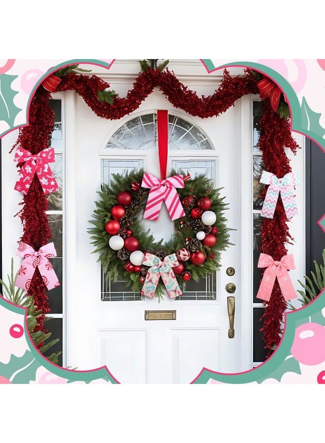 Oudain 60 Pcs 10 x 10 Inch Pastel Christmas Quilting Fabric Squares Vintage Christmas Fat Patchwork Precuts Pink Green Gingerbread Man Nutcracker Fabric Bundles for Xmas DIY Craft Sewing Handmade - Image 5