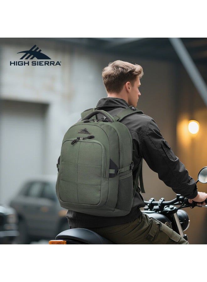 High Sierra Commuter Laptop Bag, Large Capacity Men's Backpack, Durable Business Travel Bag, Eco-friendly Fabric Outdoor Expandable Backpack