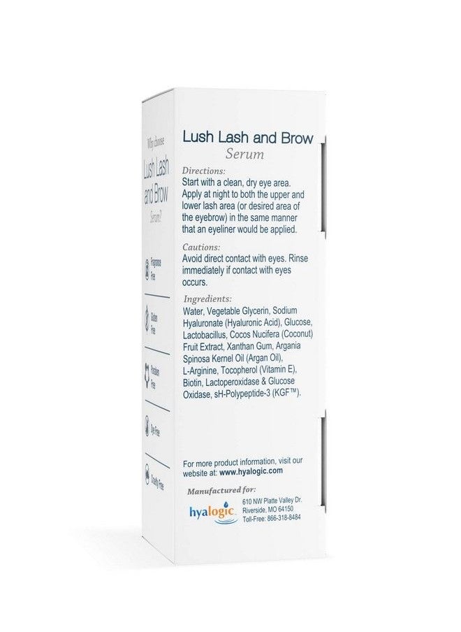 Hyalogic - Lash & Brow Serum By Hyalogic  Eyelash And Brow Growth Serum Enriched WHyaluronic Acid Argan Oil & Kgf: Hypoallergenic Formula  Cruelty & ParabenFree .17 Fl. Oz.(5Ml) - Image 1