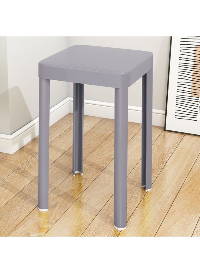 DANUBE HOME Cossa Stool Light Weight Single Backless Chair PP Material Modern Design 1 Seater Chair For Living Room Dining Room Indoor Furniture L28xW28xH45.5cm -Light Grey 
