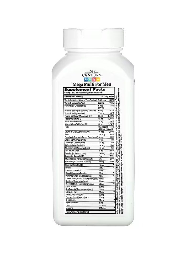 القرن الحادي والعشرون متعدد الفيتامينات الفائق للرجال 90 قرصًا - Image 2