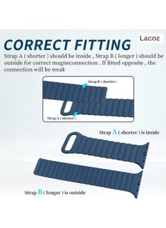 Lacoz Lacoz Magnetic Silicone Band iWatch Sports Strap for Apple Watch 44mm 45mm and Ultra 49mm 8 SE 7 6 5 (Blue)  - Image 5