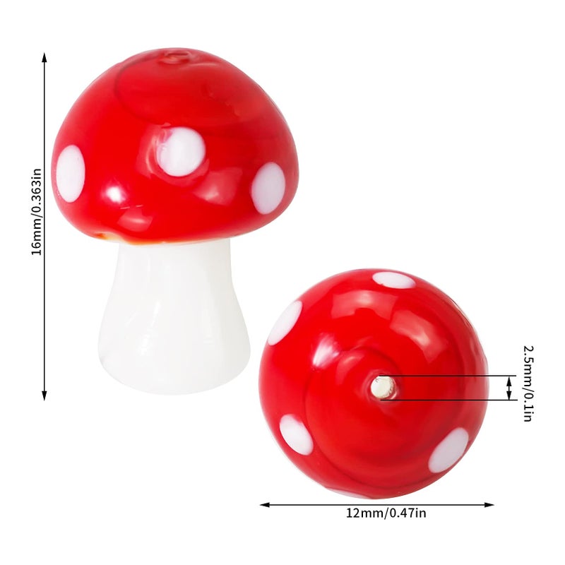 jiebor 50Pcs Mushroom Beads Charms Glass Lampwork Beads Mushroom Ornament for Jewelry Craft Necklace Bracelet Earring Making - Image 4