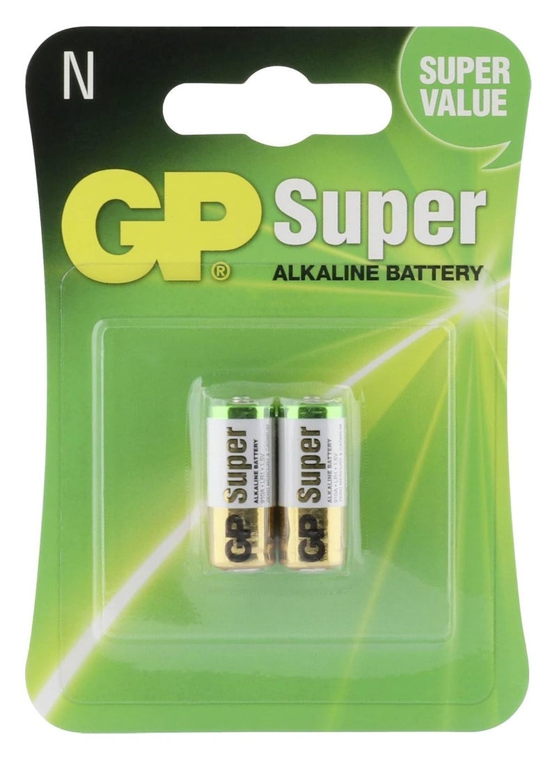 جي بي بطارية GP Super Alkaline 910A (LR1)، بطاقة تحتوي على بطاريتين من نوع GP N بجهد 1.5 فولت - Image 1