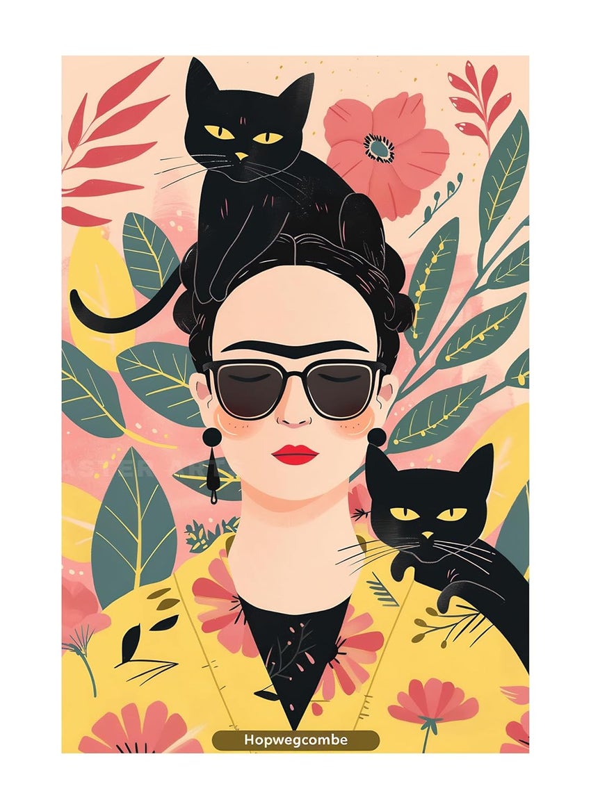 Master Flame Master Flame Electic Contemperory Modern Art Aesthetic Wall Art Poster for Living Room Home Wall Decor FrameFrameless Abstract Portrait Cat Flowers Women Her A3 UNFRAMED ELECTIC MODERN ART8  - Image 2