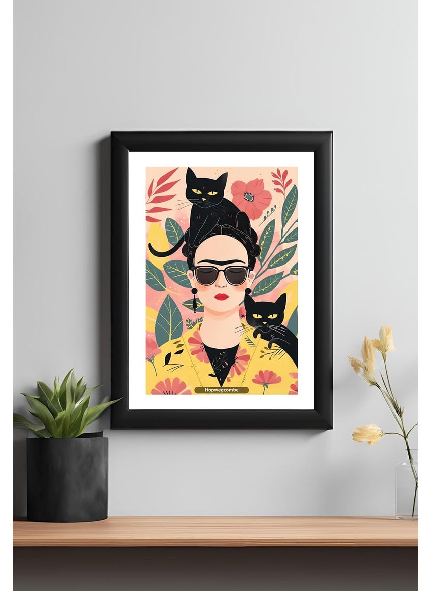 Master Flame Master Flame Electic Contemperory Modern Art Aesthetic Wall Art Poster for Living Room Home Wall Decor FrameFrameless Abstract Portrait Cat Flowers Women Her A3 UNFRAMED ELECTIC MODERN ART8  - Image 1