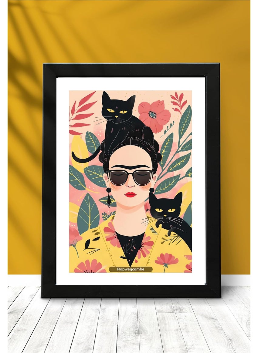 Master Flame Master Flame Electic Contemperory Modern Art Aesthetic Wall Art Poster for Living Room Home Wall Decor FrameFrameless Abstract Portrait Cat Flowers Women Her A3 UNFRAMED ELECTIC MODERN ART8  - Image 3