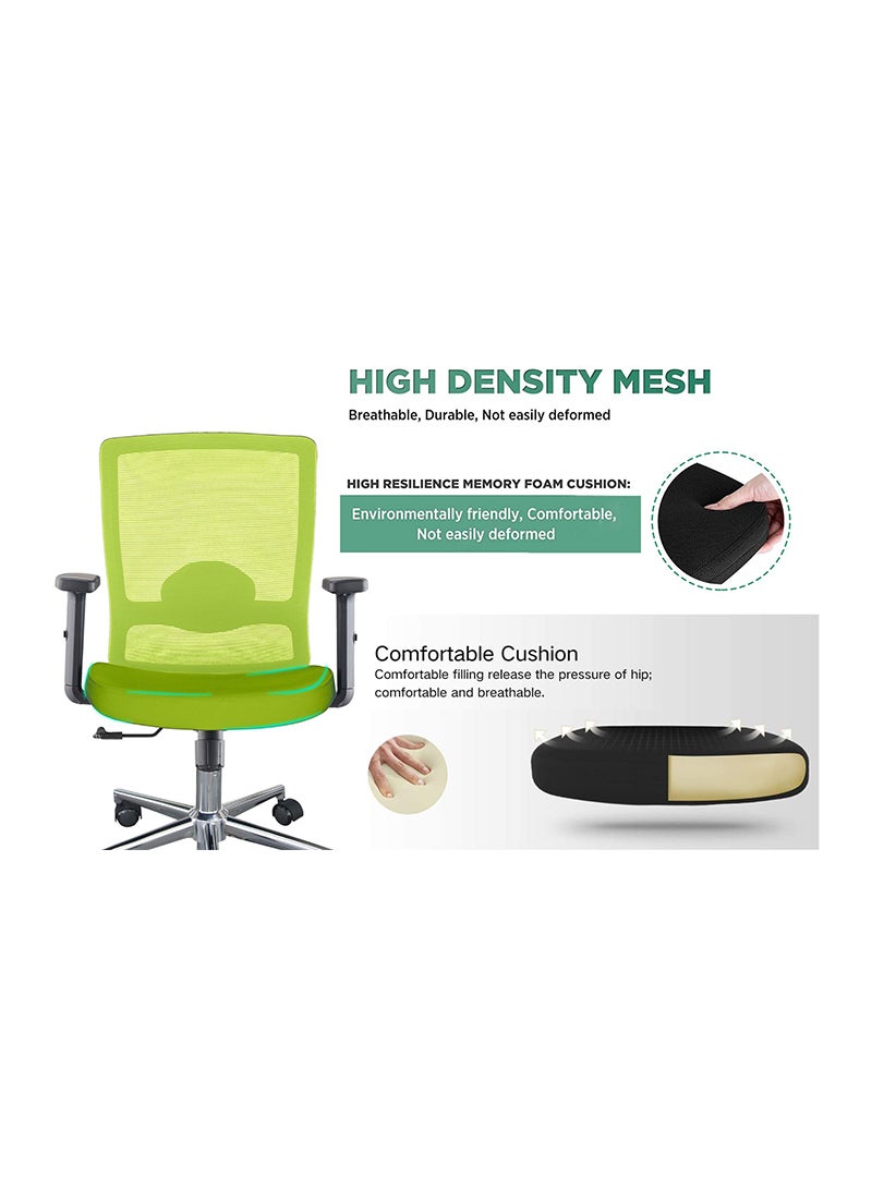 Mahmayi Mahmayi SleekLine T01B Medium Back Ergonomic Mesh Chair Green  - Image 4