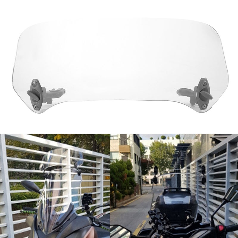 Universal Motorcycle Modified Windscreen Windshield Spoiler Air Deflector Smoked - Image 4