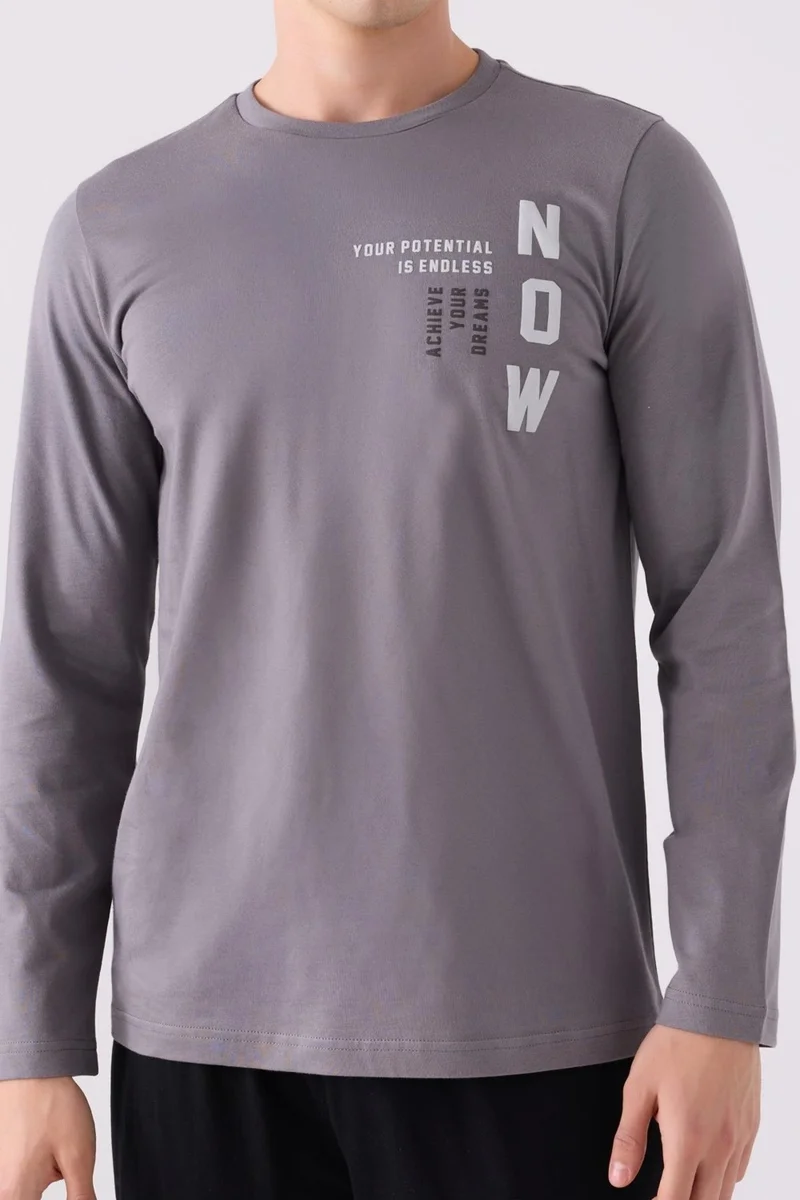 Arnetta Cotton Winter Men's Pajama Set with Pocket Detail