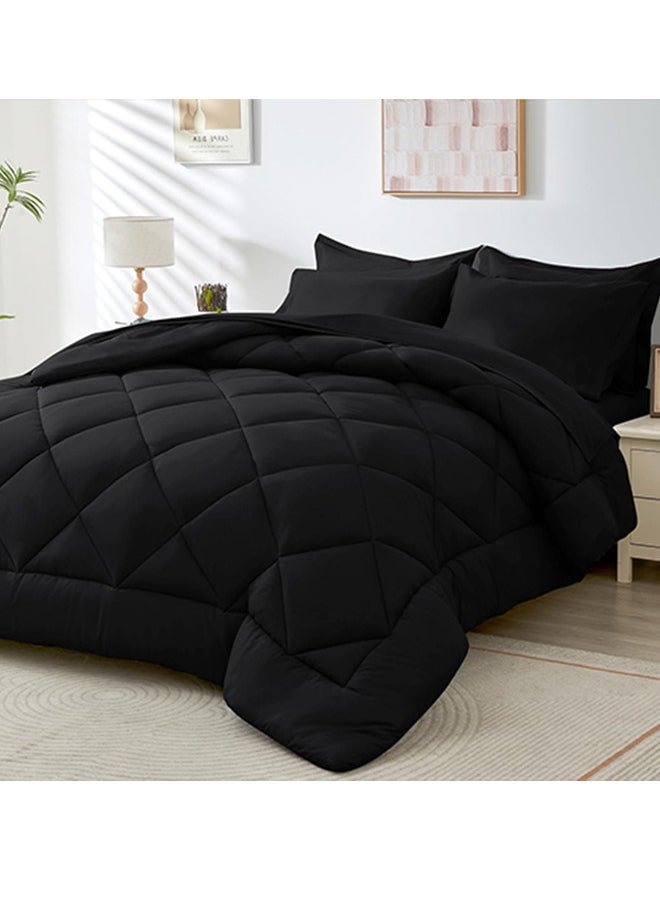 طيبة سنوز لحاف شتوي سادة، 220*235 سم، بلاك  - Image 1