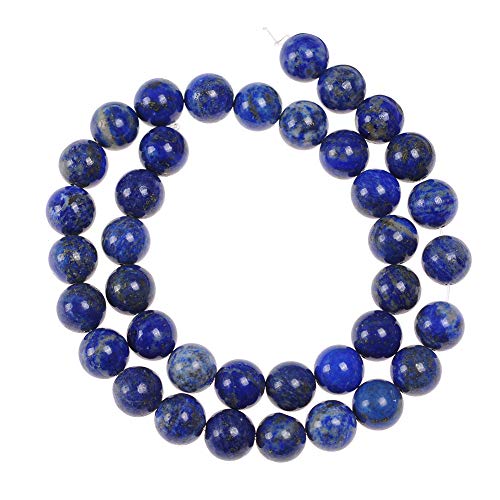 Ruilong Genuine Natural Real Smooth Round Blue Lapis Gemstone Beads Loose Beads for Jewelry Making Approxi 15.5" (Blue Lapis, 8MM) - Image 4