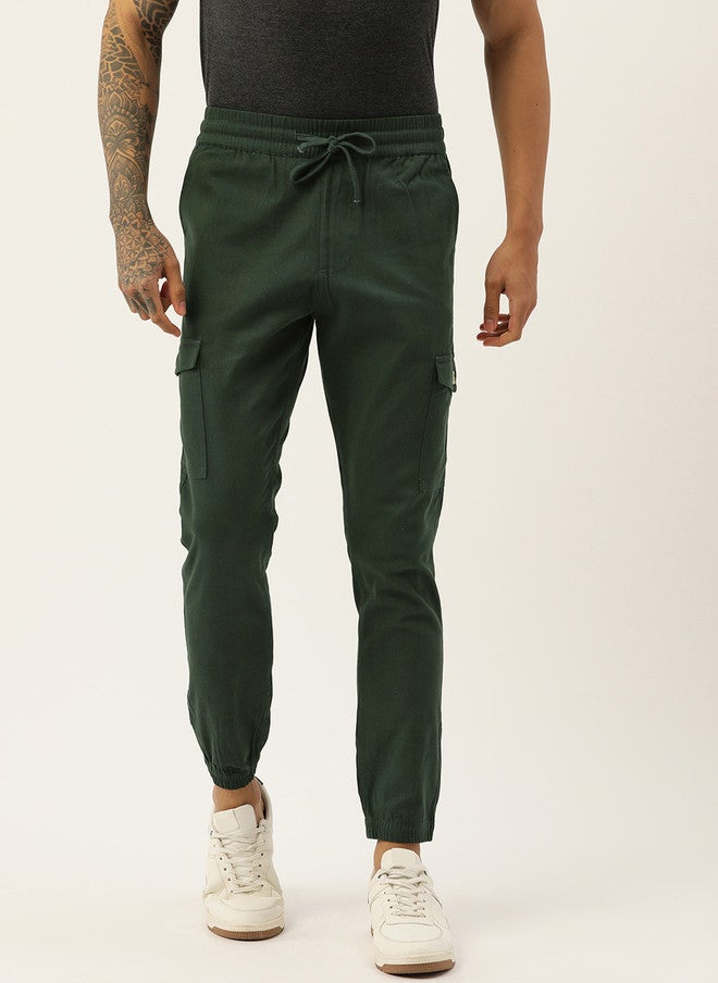 Rue Collection Green Joggers for Men with Drawstring Closure - Image 1