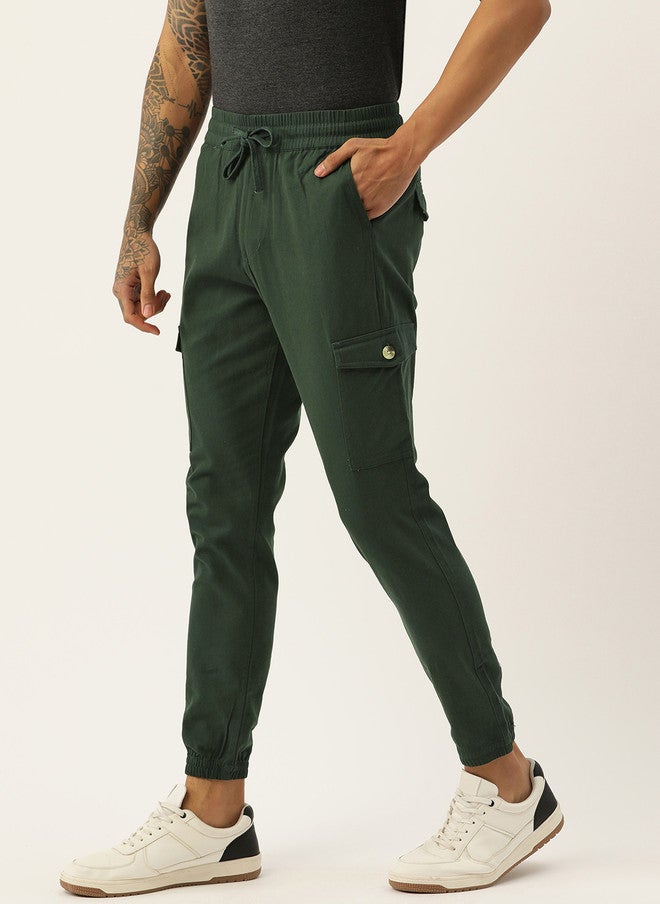 Rue Collection Green Joggers for Men with Drawstring Closure - Image 2