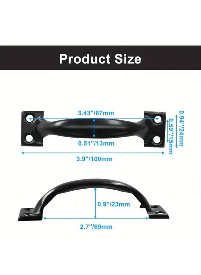 Black Heavy Duty Metal Gate Pull Handles 12Pcs Vintage Farmhouse Door Handles - Image 2