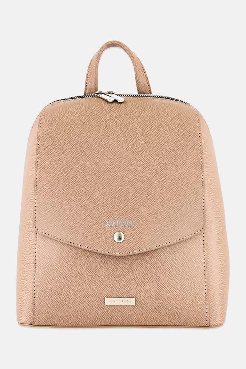 XOXO Women Brand Logo Women Camela Backpack, Dark Tan - Image 1