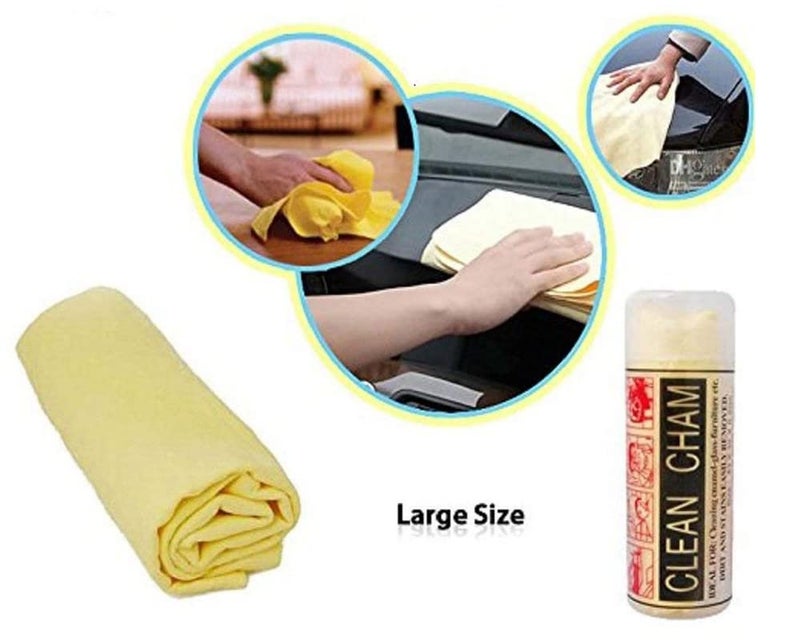 Clean Cham Liquid Absorbing Chamois Microfiber Cloth for Car Bike Cleaning Microfiber Cloth 2 Piece 43 CM x 32 CM - Image 2