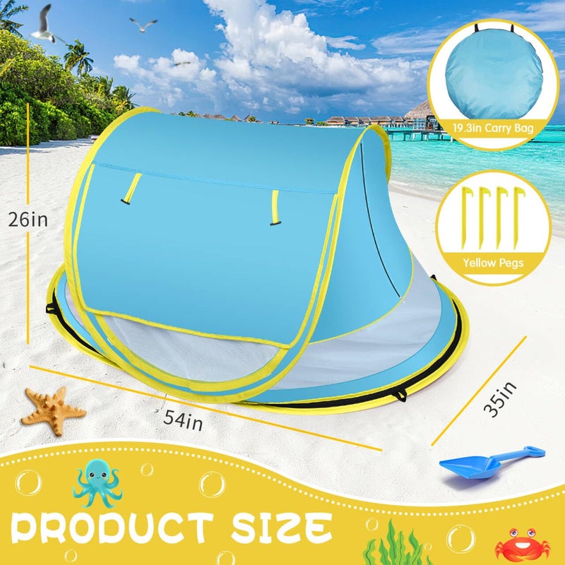 Kapeazo Baby Beach Tent Sun Shade - Portable Pop Up Tent with Mosquito Net, UPF 50+ UV Protection - Image 2
