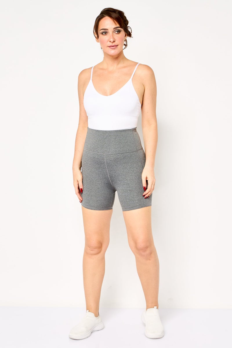 Aeropostale Women Sportswear Fit Training Shorts, Grey - Image 2