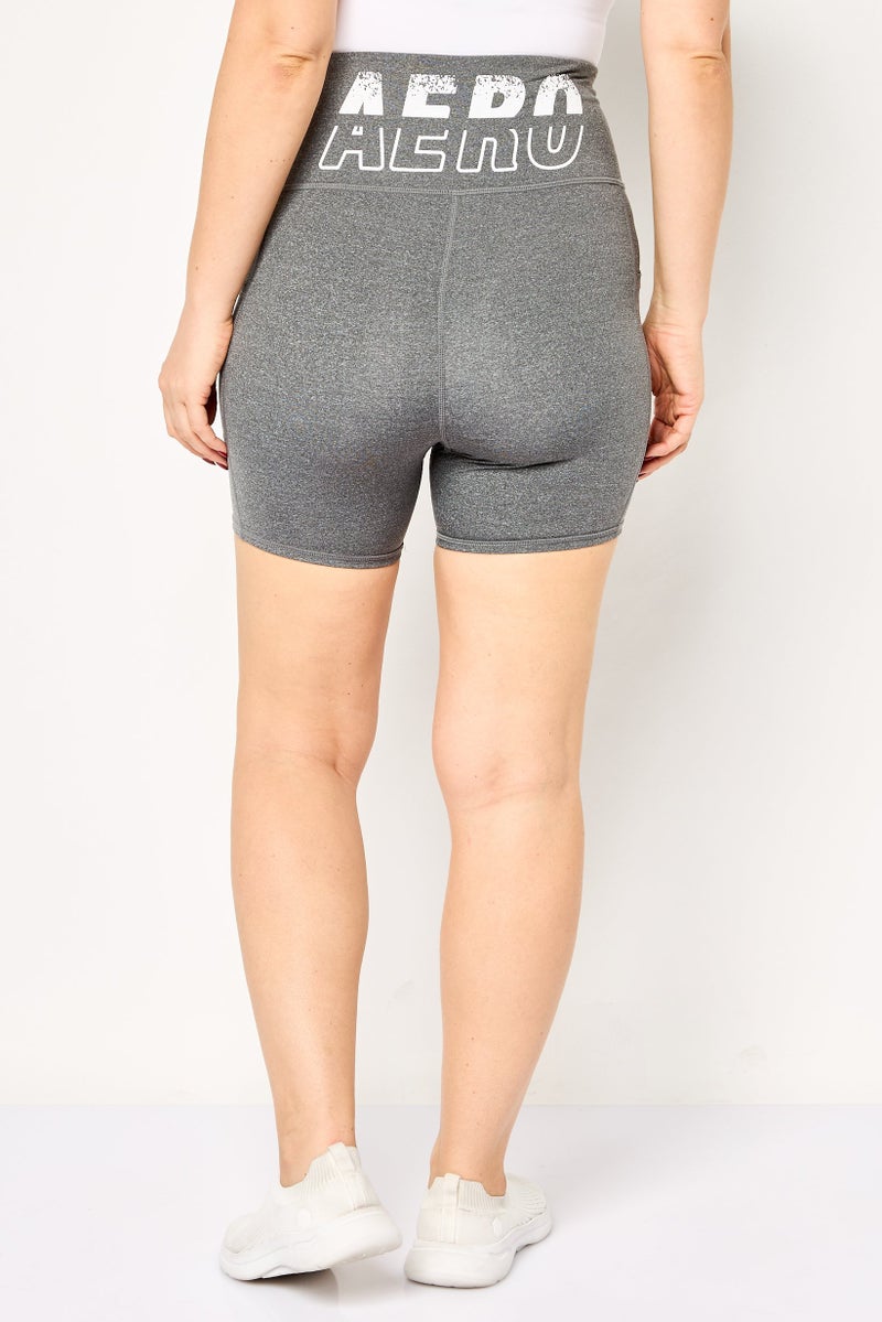 Aeropostale Women Sportswear Fit Training Shorts, Grey - Image 4