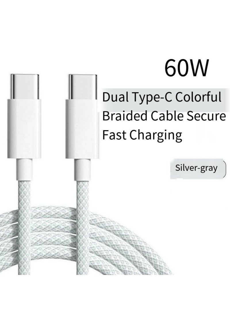 Type C - Type C mobile phone charging cable (gray, 2 meters) - Image 1