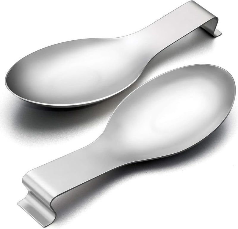 INKULTURE Stainless Steel Spoon Rest for Home & Kitchen, Pack 02 Pcs | Spatula Ladle Holder | Spoon Rest Holder - Image 1