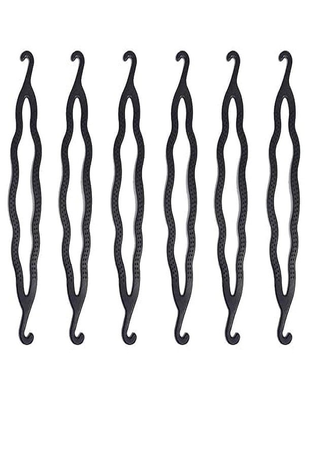 KAVIN Hair Bun Maker Clip Twist Turn and Tie Hook Juda Maker Tool | Juda Bun Hair Styling Accessories for Women and Girls Hair Styling Black- Set of 6Pcs - Image 1