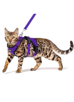 PUPTECK PUPTECK Cat Harness and Leash Set Escape Proof for Walking, Breathable Mash Vest Adjustable Harness for Cats Puppy Small Animals, Reflective at Night, Purple Medium  - Image 1
