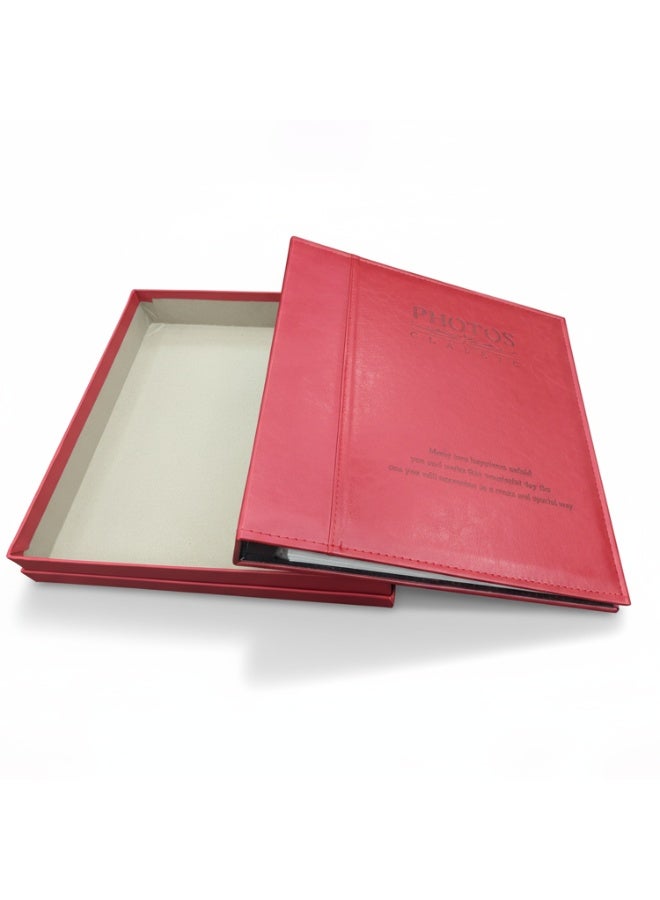 GenPro Self Adhesive Paper Album Scrapbook Photo Album Fashion Personality Scrapbook Wedding Anniversary Photo Album (Red) - Image 2