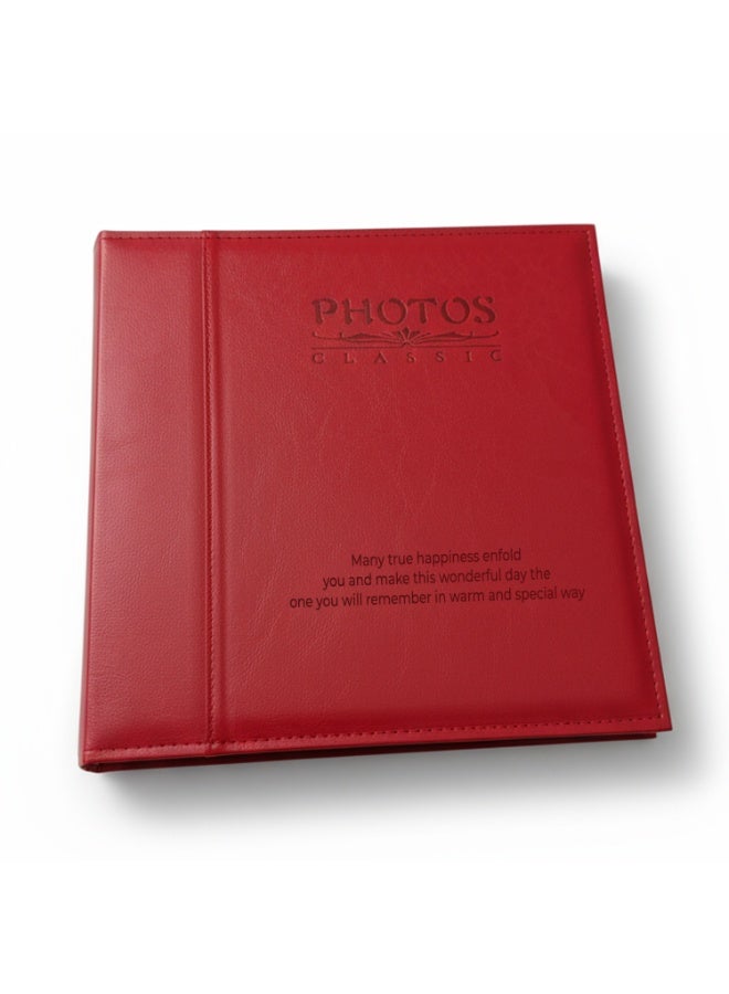 GenPro Self Adhesive Paper Album Scrapbook Photo Album Fashion Personality Scrapbook Wedding Anniversary Photo Album (Red) - Image 1