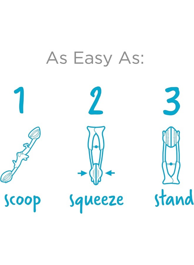 Dreamfarm Teafu, Silicone Long Handle Tea Infuser, Strainer & Tongs with Built-in Stand, Blue - Image 2