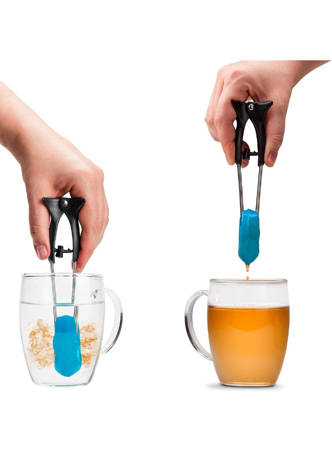 Dreamfarm Teafu, Silicone Long Handle Tea Infuser, Strainer & Tongs with Built-in Stand, Blue - Image 5