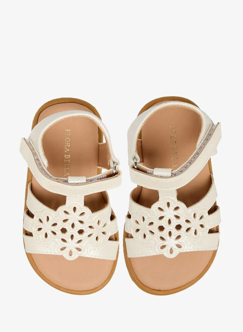Flora Bella By Shoexpress Flora Bella Girls Cutout Design Hook & Loop Sandals