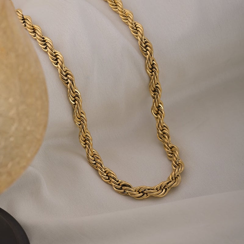PALMONAS 18k Gold Tone Plated Rebel Rope Chain
 for Women - Image 2