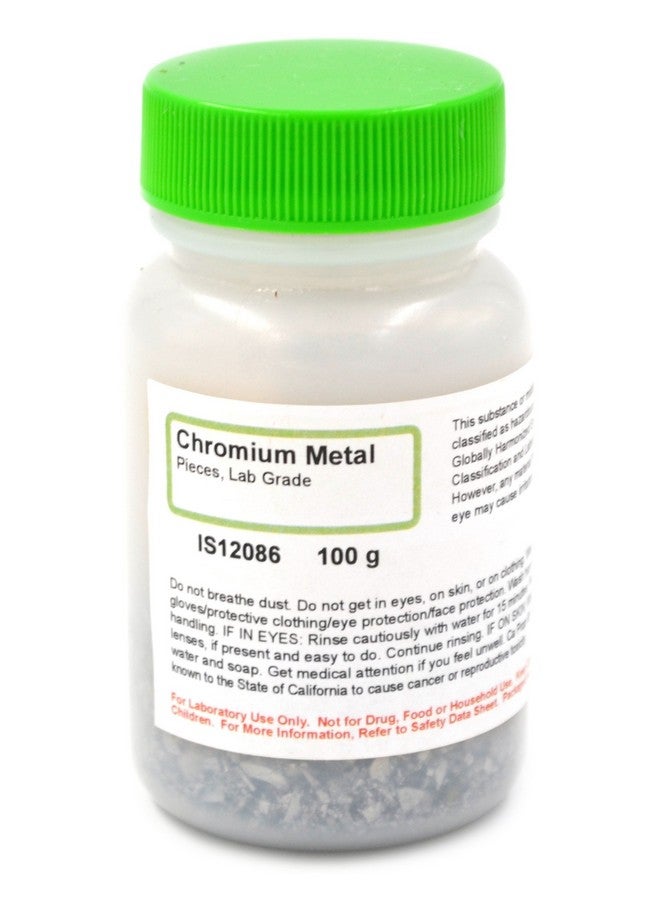 ALDON Innovating Science Chromium Metal Pieces, 100g - Laboratory Grade - Excellent for Chemistry & Biochemistry Experiments - The Curated Chemical Collection - Image 1