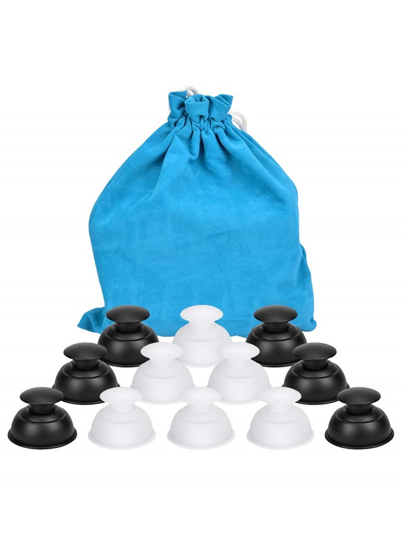 SYOSI Silicone Cupping Therapy Sets, 12 Pcs Professional Vacuum Suction Cups for Facial and Body Massage, Deep Tissue Relief, Myofascial Release, Muscle Relaxation, Anti-Cellulite Treatment - Image 1
